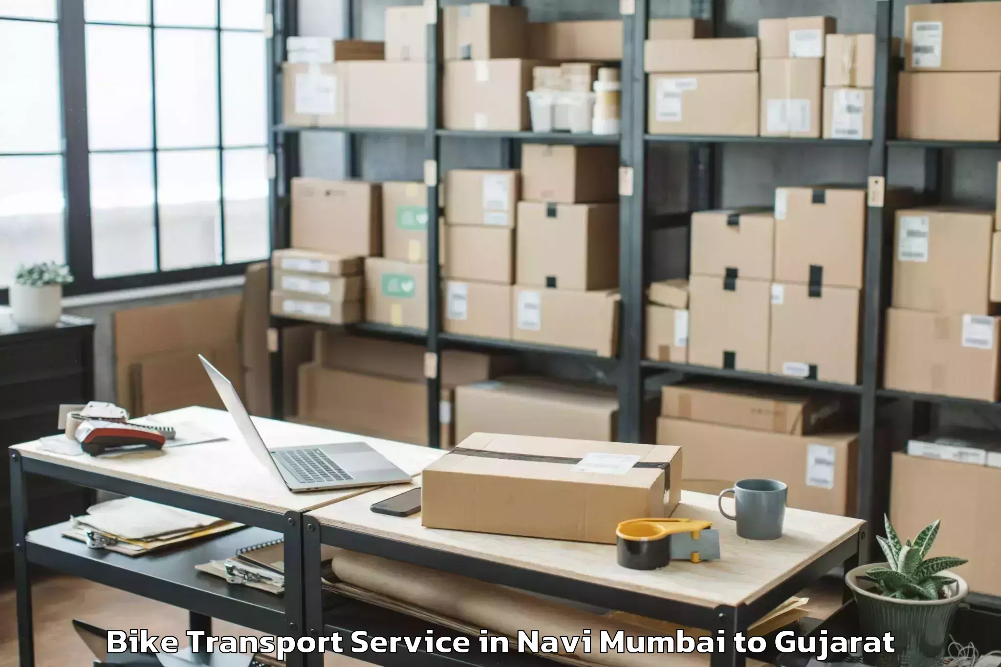 Discover Navi Mumbai to Keshod Airport Ixk Bike Transport